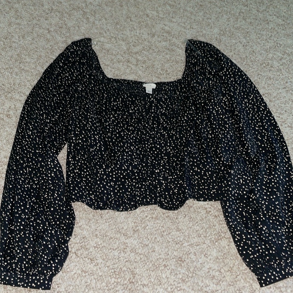 NWOT A New Day black and tan blouse